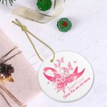 Ornement de Noël personnalisé en forme de papillon avec nom Cadeau de Noël pour les femmes qui luttent contre le cancer.