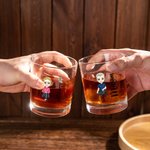 Personalizada de dibujos animados Flor de Nacimiento 10oz Old Fashioned Rock Whisky de vidrio con el nombre de Navidad Cumpleaños Regalo para Amigos de la Familia
