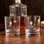 Personalizada de dibujos animados Flor de Nacimiento 10oz Old Fashioned Rock Whisky de vidrio con el nombre de Navidad Cumpleaños Regalo para Amigos de la Familia
