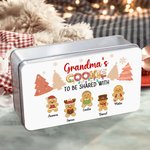 Gepersonaliseerde Peperkoek Man Voedsel-grade snoep Cookie Biscuit opslag Tin met deksel en 1-12 Namen Kerst Festival Party Favors Gift voor kinderen familie