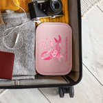 Personalised You Are Not Alone Pink Ribbon Leather Name Jewellery Box with Adjustable LED Makeup Mirror Birthday Gift for Breast Cancer Patient