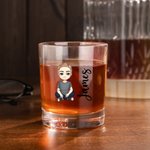 Personalizada de dibujos animados Flor de Nacimiento 10oz Old Fashioned Rock Whisky de vidrio con el nombre de Navidad Cumpleaños Regalo para Amigos de la Familia