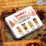 Gepersonaliseerde Peperkoek Man Voedsel-grade snoep Cookie Biscuit opslag Tin met deksel en 1-12 Namen Kerst Festival Party Favors Gift voor kinderen familie