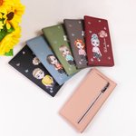 Personalised Cartoon Characters Birth Flower Birth Flower PU Leather Wallet with RFID Blocking Credit Card Holder Birthday Gift for Family Friend