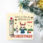 Personalized Cartoon Character Snowman Wooden Money Holder Christmas Ornament with Name Christmas Tree Hanging Decor Gift for Family