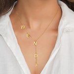 Henkilökohtainen Dainty Lariat Y kaulakoru 3-9 nimikirjaimet Äitienpäivä Syntymäpäivä Joululahja naisille