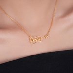 Personalised Dainty Hollow Violin Pendant Necklace with Name Music Jewellery Birthday Anniversary Gift for Violinist Violin Lovers