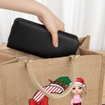 Personalizzato Natale iniziale Cartoon Character Eco-friendly Tote Bag con nome Regalo di Natale per amico di famiglia