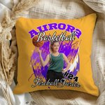 Personalized 1-5 Photo Brilliant Lightning Baseball Football Throw Pillow Cover with Name Home Decor Birthday Gift for Sports Lover 2