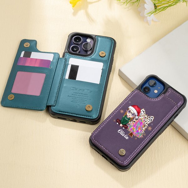 Etui de téléphone à rabat en cuir avec porte-cartes et blocage RFID Cadeau pour la famille et les amis