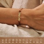 Personalisiertes Verstellbares Minimalistisches Armband mit 1-8 Geburtsblumen Wachsschnur Schmuck Geburtstag Geschenk für Damen Familie