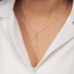 Henkilökohtainen Dainty Lariat Y kaulakoru 3-9 nimikirjaimet Äitienpäivä Syntymäpäivä Joululahja naisille