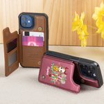Personalisierte Cartoon Girl Glitter Bow Weihnachtsbaum Leder Flip Wallet Handyhülle mit Kartenhalter und RFID-Blockierung Geschenk für Familie Freund