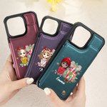 Personalisierte Cartoon Girl Glitter Bow Weihnachtsbaum Leder Flip Wallet Handyhülle mit Kartenhalter und RFID-Blockierung Geschenk für Familie Freund