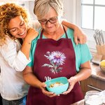 Personalized Birth Flower Kitchen Apron with Name and Pocket for Cooking Baking Gardening Housewarming Gift for Chefs Women