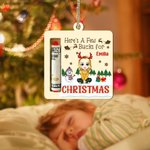 Personalized Cartoon Character Snowman Wooden Money Holder Christmas Ornament with Name Christmas Tree Hanging Decor Gift for Family