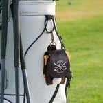 Personalisierter PU-Leder Golfball- und Tee-Beutel mit Golfschläger-Muster Namen Tragbares Sportzubehör mit Gürtelclip Geburtstag Geschenk für Golfer
