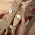 Personalizzato Natale iniziale Cartoon Character Eco-friendly Tote Bag con nome Regalo di Natale per amico di famiglia