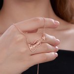 Personalised Dainty Hollow Violin Pendant Necklace with Name Music Jewellery Birthday Anniversary Gift for Violinist Violin Lovers