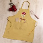 Personalized Birth Flower Kitchen Apron with Name and Pocket for Cooking Baking Gardening Housewarming Gift for Chefs Women