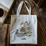 Henkilökohtainen Söpö Koira Kissa Lääketiede Pullo Canvas Kangas Kangaskassi nimi Syntymäpäivälahja lemmikkieläinten ystäville