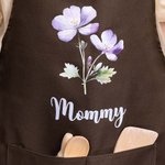 Personalized Birth Flower Kitchen Apron with Name and Pocket for Cooking Baking Gardening Housewarming Gift for Chefs Women