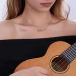 Personalised Dainty Hollow Violin Pendant Necklace with Name Music Jewellery Birthday Anniversary Gift for Violinist Violin Lovers