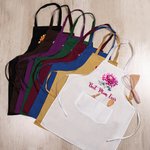 Personalized Birth Flower Kitchen Apron with Name and Pocket for Cooking Baking Gardening Housewarming Gift for Chefs Women