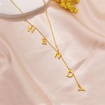 Henkilökohtainen Dainty Lariat Y kaulakoru 3-9 nimikirjaimet Äitienpäivä Syntymäpäivä Joululahja naisille
