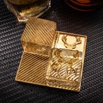 Personalisierte Lebensmittel-Grade graviert Messing Initial Whiskey Eiswürfelform Schale mit Stempel Designs und Zange Bar Zubehör Party Geschenk für 