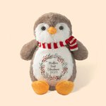 Peluches Pingouin Personnalisées avec Nom Texte Année Cadeau Noël