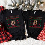 Personalizzato carino Natale maglia maglione animale bambino Bodysuit Kid T-shirt Felpa con iniziale e nome regalo di Natale per ragazzi ragazze