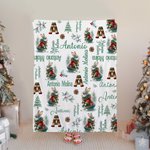 Gepersonaliseerde Schattige Kerst Gebreide Trui Dier Zachte Deken met Initiaal en Naam Kerst Huisdecoratie Cadeau voor Kinderen Familie