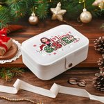 Personalized Merry Mama Sister Snowflake Cartoon Character Leather Travel Jewellery Box with Name Portable Birthday Christmas Gift for Women