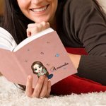 Carnet en Cuir Personnalisé avec Personnage Dessin Animé Bouquet de Fleur et Nom Cadeau Anniversaire Noël pour Femmes et Amies