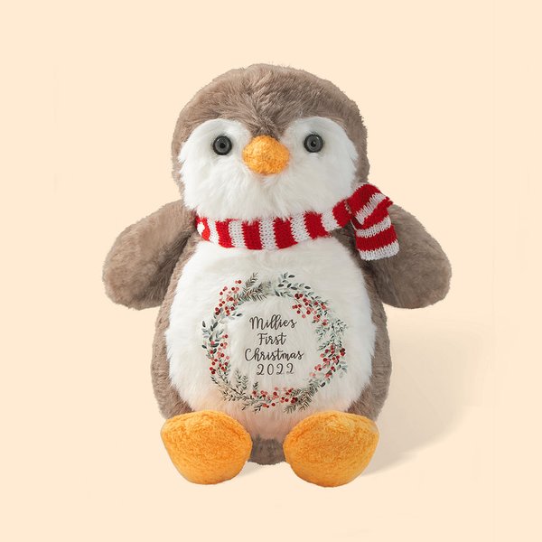 Personalised First Merry Christmas Penguin Plushies Gift