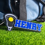 Personalised Multicolour Colours 3D Printed Name Lacrosse Racket Keychain Bag Tag Lacrosse Mom Birthday Gift for Sports Lover