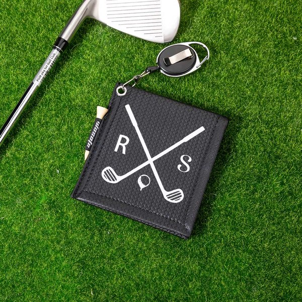 Toalla de golf personalizada de piel que absorbe el agua con tees de golf Clip retráctil Accesorios portátiles Regalo de cumpleaños para los amantes del golf
