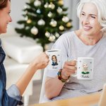 Tasse en céramique personnalisée avec nom, anniversaire et cadeau de Noël pour les femmes.