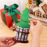 Personalized Christmas Tree Freestanding Wooden Money Holder with Text Christmas Gift for Kids Family