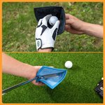 Gepersonaliseerde lederen absorberen water golf handdoek met golf tees intrekbare clip draagbare accessoires verjaardagscadeau voor golfliefhebbers