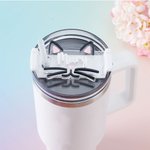 Personalized Cute Cat Clear Acrylic Tumbler Name Plate Tag Accessories for Stanley Cup Birthday Gift for Cat Lovers Owners 1