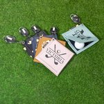 Gepersonaliseerde lederen absorberen water golf handdoek met golf tees intrekbare clip draagbare accessoires verjaardagscadeau voor golfliefhebbers