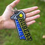 Personalised Multicolour Colours 3D Printed Name Lacrosse Racket Keychain Bag Tag Lacrosse Mom Birthday Gift for Sports Lover