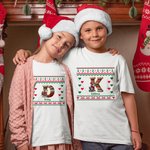 Personalizzato carino Natale maglia maglione animale bambino Bodysuit Kid T-shirt Felpa con iniziale e nome regalo di Natale per ragazzi ragazze