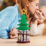 Personalized Christmas Tree Freestanding Wooden Money Holder with Text Christmas Gift for Kids Family