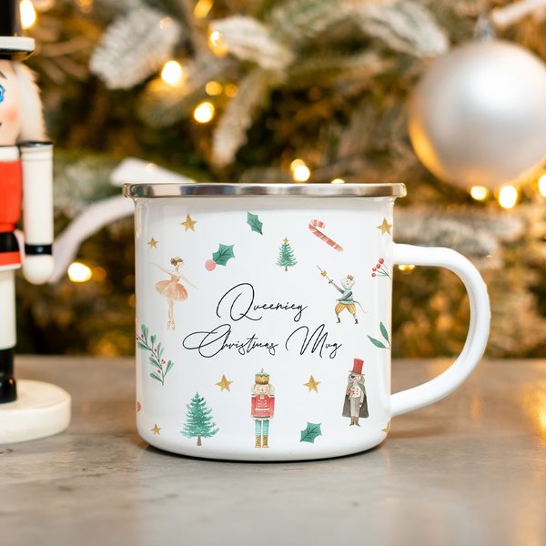 Mug en émail coloré 12oz avec nom Cadeau d'anniversaire de Noël pour enfants.