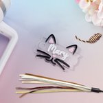 Personalized Cute Cat Clear Acrylic Tumbler Name Plate Tag Accessories for Stanley Cup Birthday Gift for Cat Lovers Owners 6