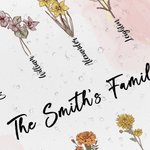 Personalized 1-15 Birth Flowers Waterproof Shower Curtain with 12 Rust-Proof Grommets Bathroom Decor Housewarming Birthday Gift for Family Friend
