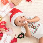 Personalizzato carino Natale maglia maglione animale bambino Bodysuit Kid T-shirt Felpa con iniziale e nome regalo di Natale per ragazzi ragazze